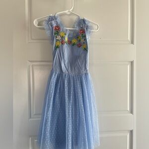 Mini Boden Light Blue Floral Tulle Dress